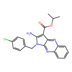 isopropyl 2-amino-1-(4-chlorobenzyl)-1H-pyrrolo[2,3-b]quinoxaline-3-carboxylate structure