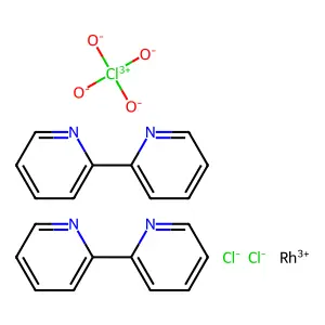 Rhodium(1+), bis(2,2'-bipyridine-N,N')dichloro-, (OC-6-22)-, perchlorate structure