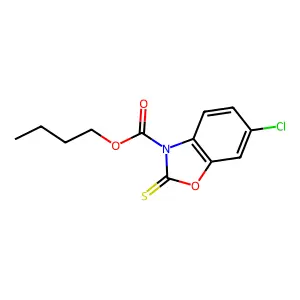 Butyl 6-chloro-2-thioxo-1,3-benzoxazole-3(2H)-carboxylate structure