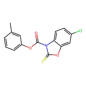 m-tolyl 6-chloro-2-thioxobenzo[d]oxazole-3(2H)-carboxylate structure
