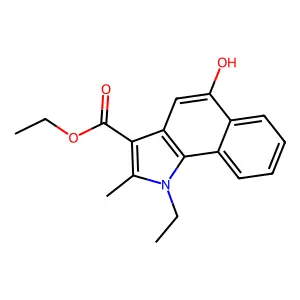 Ethyl 1-ethyl-5-hydroxy-2-methyl-1H-benz[g]indole-3-carboxylate structure