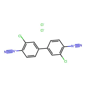 [1,1'-Biphenyl]-4,4'-bis(diazonium), 3,3'-dichloro-, chloride (1:2) structure