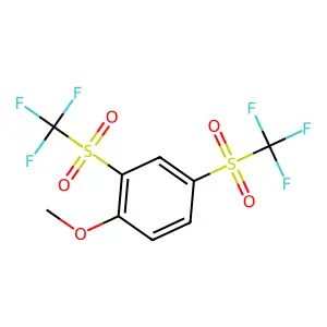 Benzene, 1-methoxy-2,4-bis[(trifluoromethyl)sulfonyl]- structure
