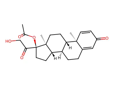 Pregna-1,4-diene-3,20-dione, 17-(acetyloxy)-21-hydroxy- structure