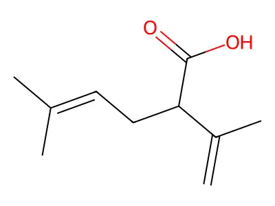 5-Methyl-2-(1-methylethenyl)-4-hexenoic acid structure
