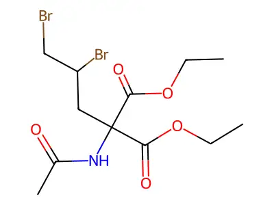 Diethyl 2-acetamido-2-(2,3-dibromopropyl)-malonate structure