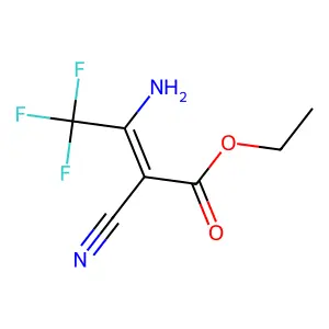 ethyl (2Z)-3-amino-2-cyano-4,4,4-trifluorobut-2-enoate structure