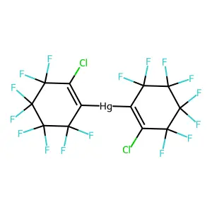 Bis(2-chloro-3,3,4,4,5,5,6,6-octafluorocyclohexen-1-yl)mercury structure