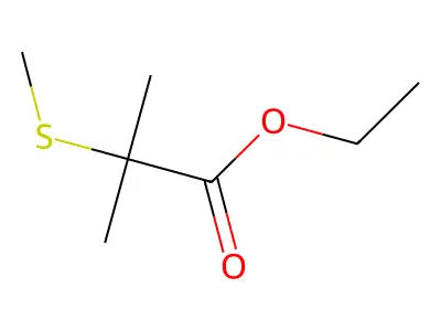 Ethyl 2-methyl-2-(methylthio)propionate structure