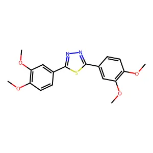 2,5-Bis(3,4-dimethoxyphenyl)-1,3,4-thiadiazole structure