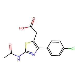 Thiazole-5-acetic acid, 2-acetamido-4-(p-chlorophenyl)- structure