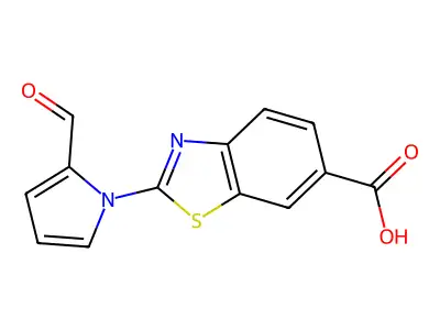 2-(2-formylpyrrol-1-yl)benzothiazole-6-carboxylic Acid structure