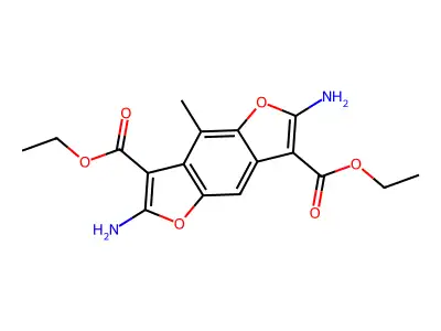 Diethyl 2,6-diamino-4-methylfuro[2,3-f][1]benzofuran-3,7-dicarboxylate structure