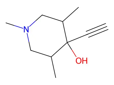 4-Ethynyl-1,3,5-trimethylpiperidin-4-ol structure