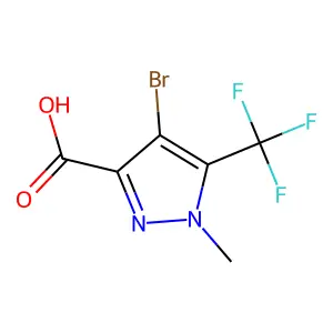 4-bromo-1-methyl-5-(trifluoromethyl)-1H-pyrazole-3-carboxylic acid structure