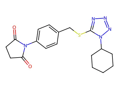 1-[4-[(1-Cyclohexyltetrazol-5-yl)sulfanylmethyl]phenyl]pyrrolidine-2,5-dione structure