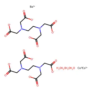 Barium, ((ethylenedinitrilo)tetraacetato)cobaltate(III), tetrahydrate structure