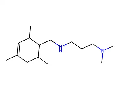 N',N'-dimethyl-N-[(2,4,6-trimethylcyclohex-3-en-1-yl)methyl]propane-1,3-diamine structure