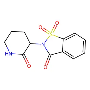 1,2-Benzisothiazol-3(2H)-one, 2-(2-oxo-3-piperidinyl)-, 1,1-dioxide structure