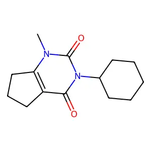 1H-Cyclopentapyrimidine-2,4(3H,5H)-dione, 6,7-dihydro-3-cyclohexyl-1-methyl- structure