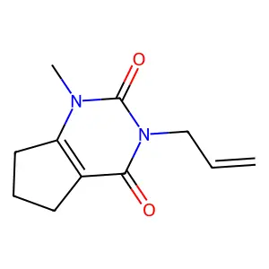 1H-Cyclopentapyrimidine-2,4(3H,5H)-dione, 6,7-dihydro-3-allyl-1-methyl- structure