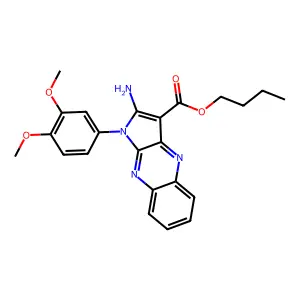 butyl 2-amino-1-(3,4-dimethoxyphenyl)-1H-pyrrolo[2,3-b]quinoxaline-3-carboxylate structure
