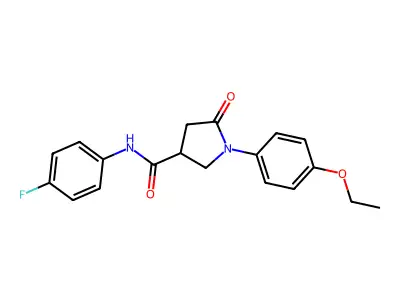 1-(4-ethoxyphenyl)-N-(4-fluorophenyl)-5-oxopyrrolidine-3-carboxamide structure