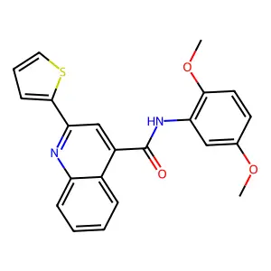N-(2,5-dimethoxyphenyl)-2-thiophen-2-ylquinoline-4-carboxamide structure