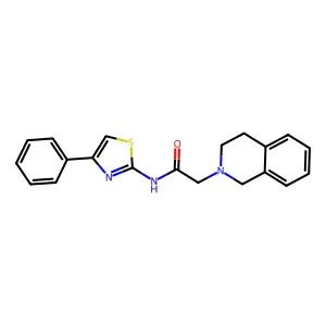 2-(3,4-dihydroisoquinolin-2(1H)-yl)-N-(4-phenyl-1,3-thiazol-2-yl)acetamide structure