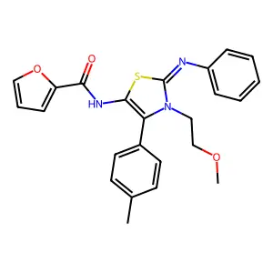 N-[(2Z)-3-(2-methoxyethyl)-4-(4-methylphenyl)-2-(phenylimino)-2,3-dihydro-1,3-thiazol-5-yl]furan-2-carboxamide structure