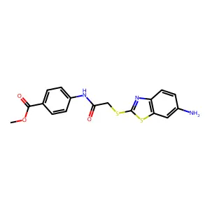 Methyl 4-({[(6-amino-1,3-benzothiazol-2-yl)sulfanyl]acetyl}amino)benzoate structure