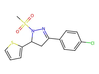 5-(4-Chlorophenyl)-2-methylsulfonyl-3-thiophen-2-yl-3,4-dihydropyrazole structure