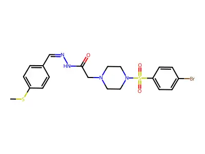 2-{4-[(4-bromophenyl)sulfonyl]piperazin-1-yl}-N'-{(E)-[4-(methylsulfanyl)phenyl]methylidene}acetohydrazide structure