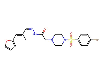2-{4-[(4-bromophenyl)sulfonyl]-1-piperazinyl}-N'-[(E,2E)-3-(2-furyl)-2-methyl-2-propenylidene]acetohydrazide structure