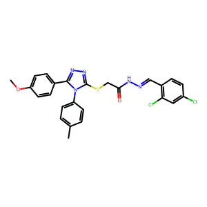 2-[[5-(4-Methoxyphenyl)-4-(4-methylphenyl)-4H-1,2,4-triazol-3-yl]thio]acetic acid 2-[(2,4-dichlorophenyl)methylene]hydrazide structure