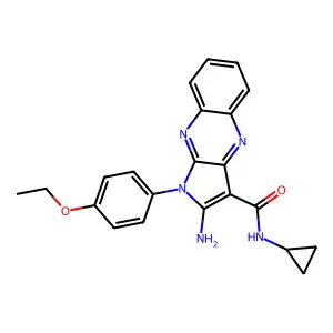 2-amino-N-cyclopropyl-1-(4-ethoxyphenyl)-1H-pyrrolo[2,3-b]quinoxaline-3-carboxamide structure
