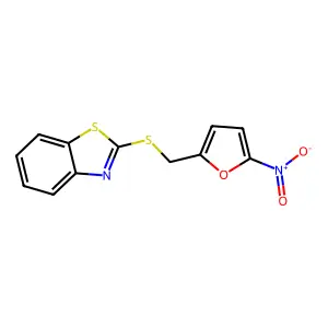 Benzothiazole, 2-[[(5-nitro-2-furanyl)methyl]thio]- structure