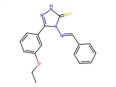4-(benzylideneamino)-3-(3-ethoxyphenyl)-1H-1,2,4-triazole-5-thione structure