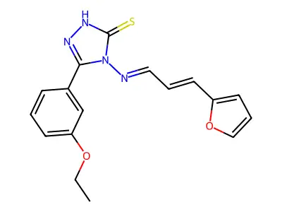 5-(3-Ethoxy-PH)-4-((3-(2-furyl)-2-propenylidene)amino)-4H-1,2,4-triazole-3-thiol structure