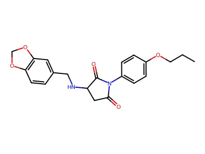 3-(1,3-Benzodioxol-5-ylmethylamino)-1-(4-propoxyphenyl)pyrrolidine-2,5-dione structure