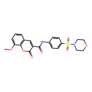 8-methoxy-N-(4-morpholin-4-ylsulfonylphenyl)-2-oxochromene-3-carboxamide structure