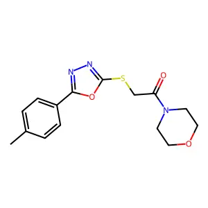1-Morpholino-2-((5-(p-tolyl)-1,3,4-oxadiazol-2-yl)thio)ethanone structure