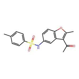 N-(3-acetyl-2-methyl-1-benzofuran-5-yl)-4-methylbenzenesulfonamide structure