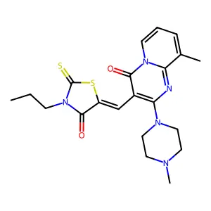 9-methyl-2-(4-methylpiperazin-1-yl)-3-[(Z)-(4-oxo-3-propyl-2-thioxo-1,3-thiazolidin-5-ylidene)methyl]-4H-pyrido[1,2-a]pyrimidin-4-one structure