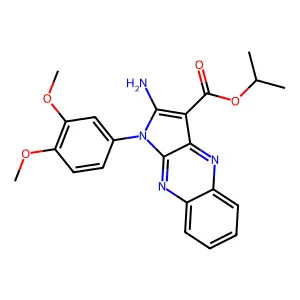 isopropyl 2-amino-1-(3,4-dimethoxyphenyl)-1H-pyrrolo[2,3-b]quinoxaline-3-carboxylate structure