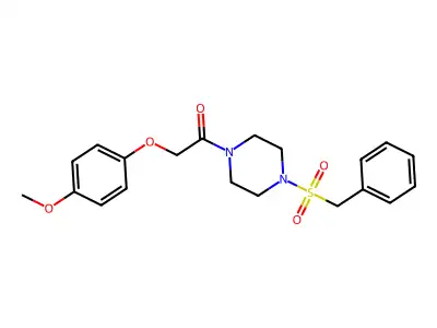1-(4-Benzylsulfonylpiperazin-1-yl)-2-(4-methoxyphenoxy)ethanone structure