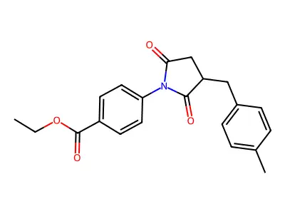 Ethyl 4-[3-[(4-methylphenyl)methyl]-2,5-dioxopyrrolidin-1-yl]benzoate structure