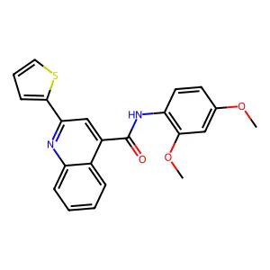 N-(2,4-dimethoxyphenyl)-2-thiophen-2-ylquinoline-4-carboxamide structure