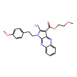 2-methoxyethyl 2-amino-1-[2-(4-methoxyphenyl)ethyl]-1H-pyrrolo[2,3-b]quinoxaline-3-carboxylate structure