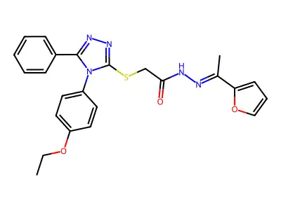 2-[[4-(4-ethoxyphenyl)-5-phenyl-1,2,4-triazol-3-yl]sulfanyl]-N-[(Z)-1-(furan-2-yl)ethylideneamino]acetamide structure